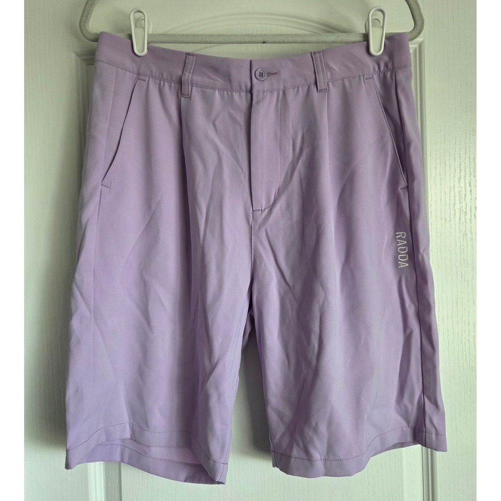 RADDA‎ Men's Purple Polyester Spandex Pleated Golf Shorts Size 30 Active